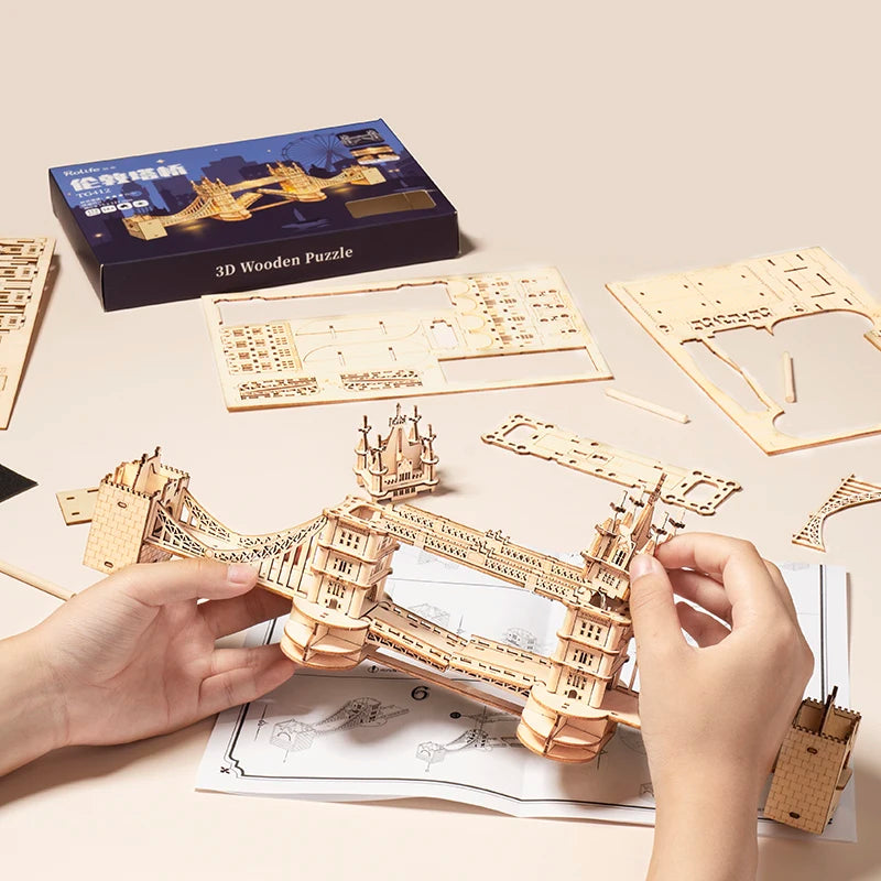 Kit Puzzle 3D en Bois Tour de Londres Big Ben Pagode