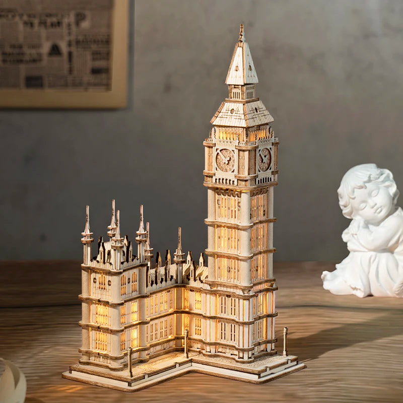 Kit Puzzle 3D en Bois Tour de Londres Big Ben Pagode