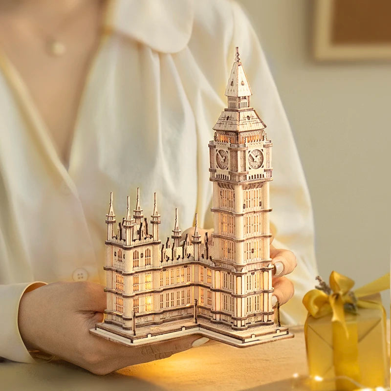 Kit Puzzle 3D en Bois Tour de Londres Big Ben Pagode