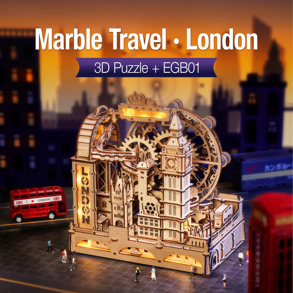 Kit Puzzle 3D en Bois Machine à Marbre Londres