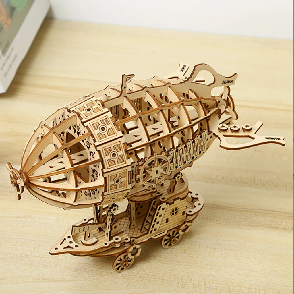 Dirigeable en bois, puzzle 3D à assembler