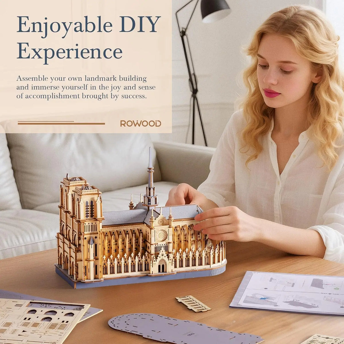 Kit Puzzle 3D en Bois Cathédrale Notre-Dame de Paris