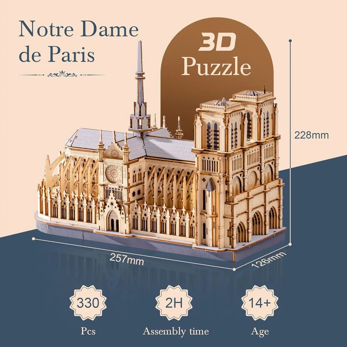 Kit Puzzle 3D en Bois Cathédrale Notre-Dame de Paris