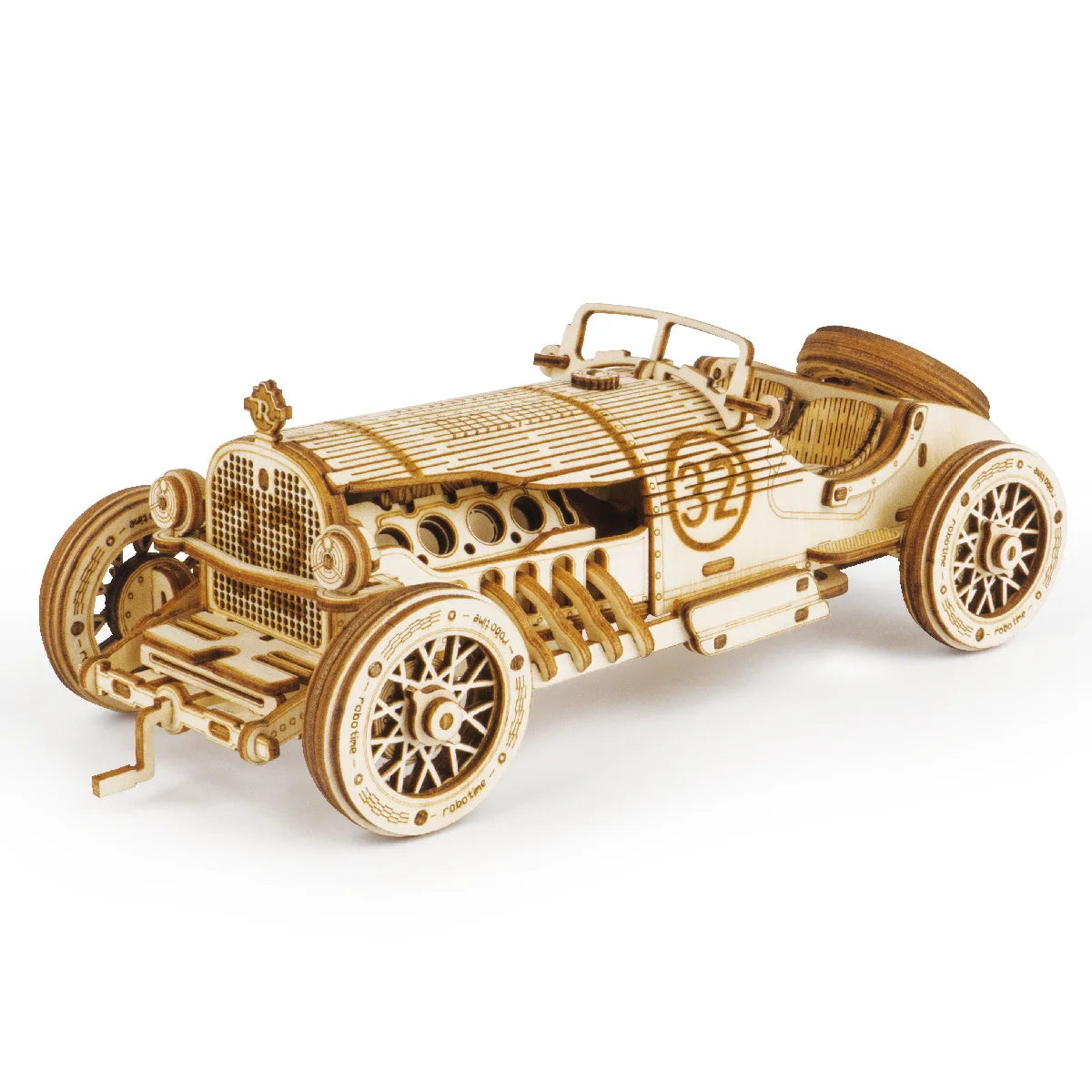Voiture rétro en bois, puzzle 3D à assembler