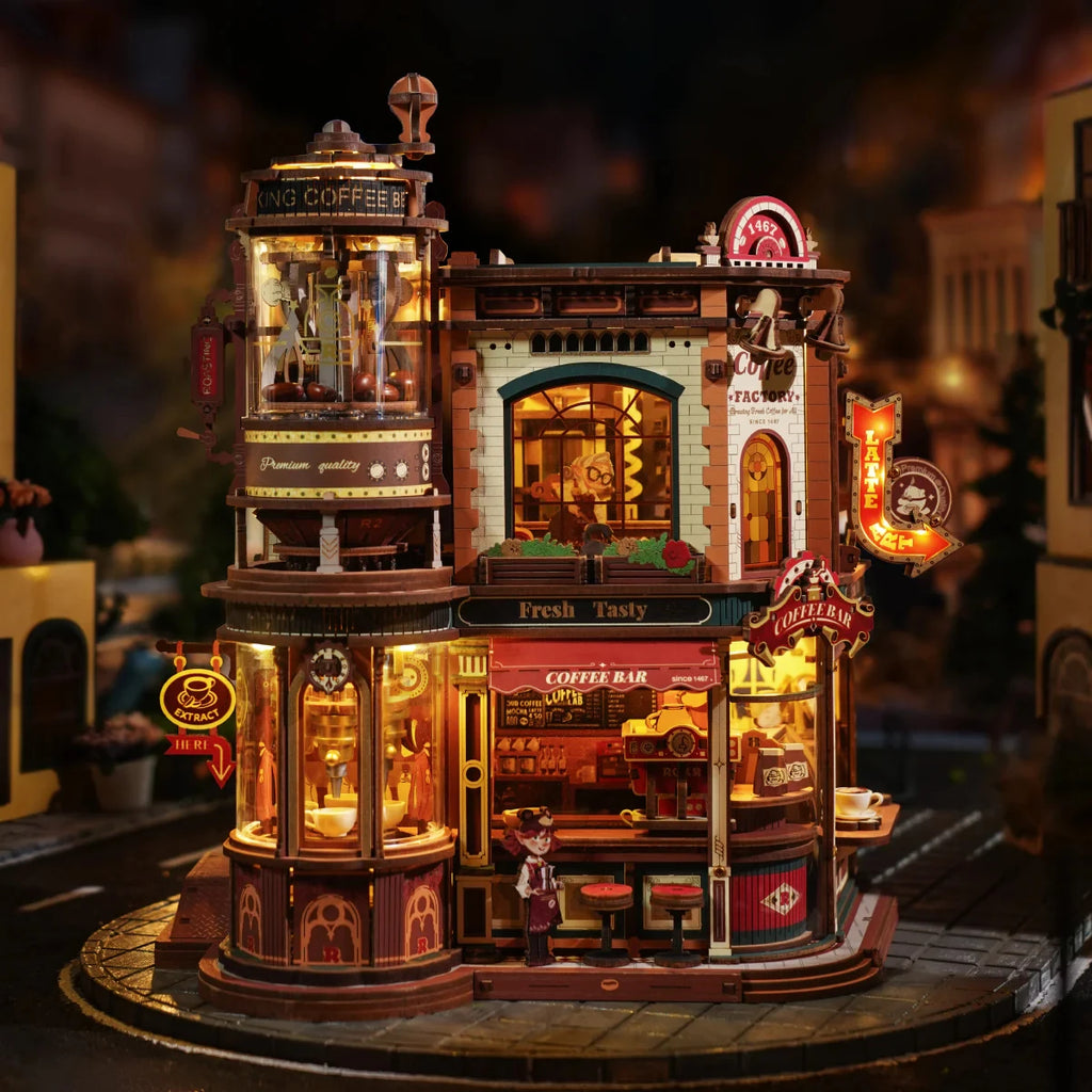 Usine à café mécanique en bois, puzzle 3D 593 pièces – photo 6