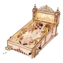 Flipper électrique rétro en bois, puzzle 3D