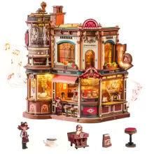 Usine à café mécanique en bois, puzzle 3D 593 pièces