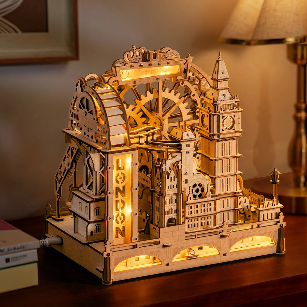 Kit Puzzle 3D en Bois Machine à Marbre Londres