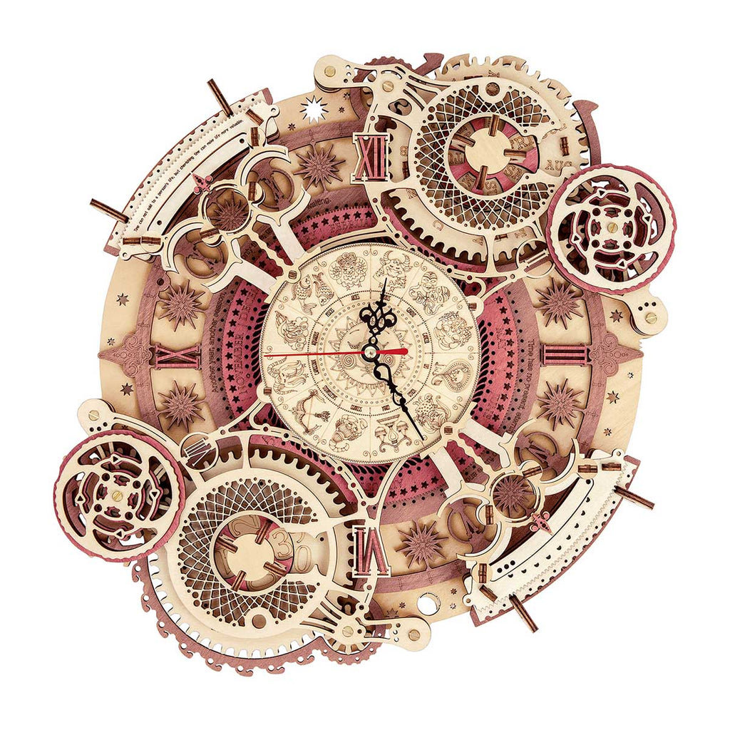 Horloge murale mécanique en bois – Puzzle 3D à assembler
