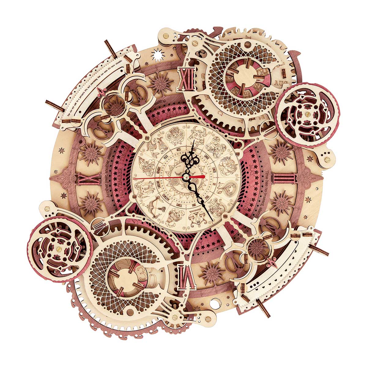 Horloge murale mécanique en bois – Puzzle 3D à assembler