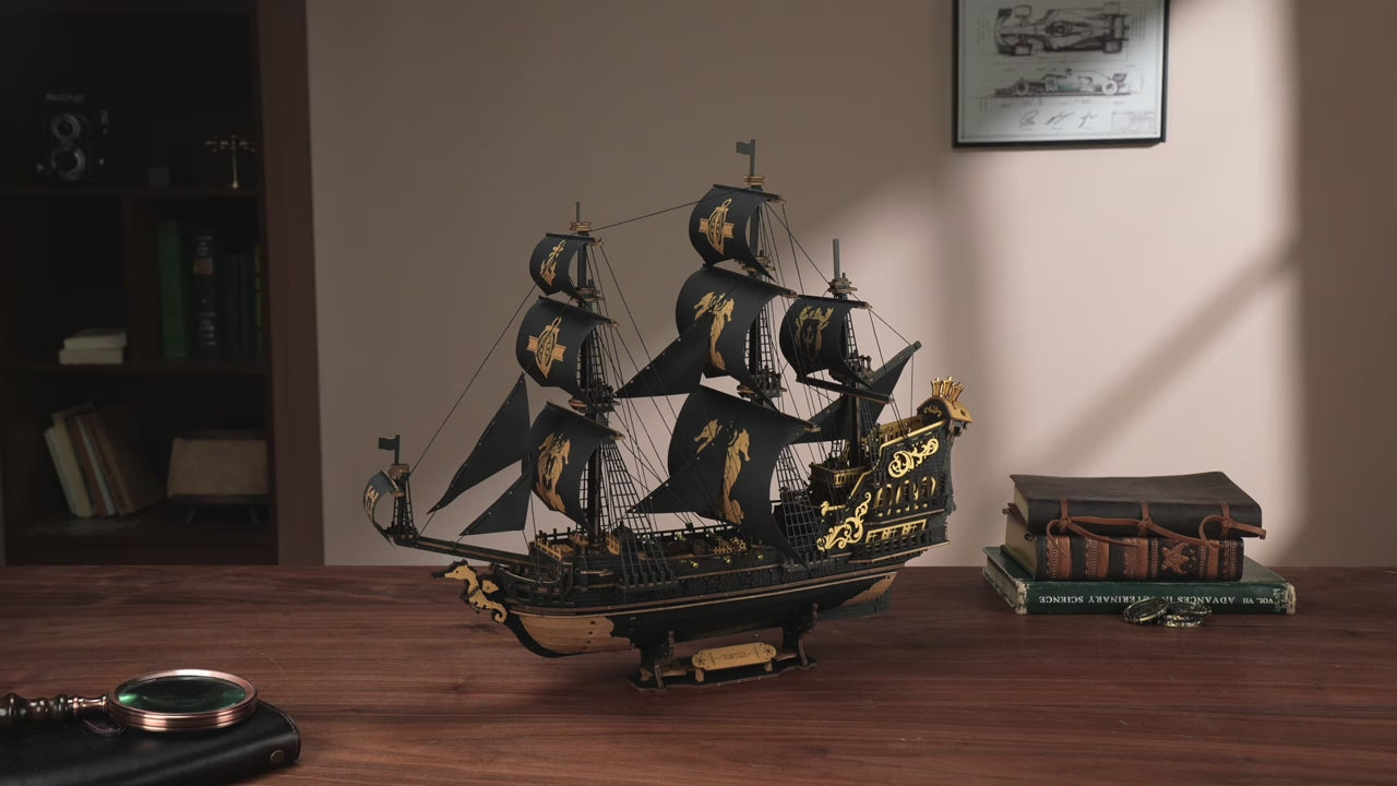 Voilier trois-mâts en bois, puzzle 3D 603 pièces – vidéo