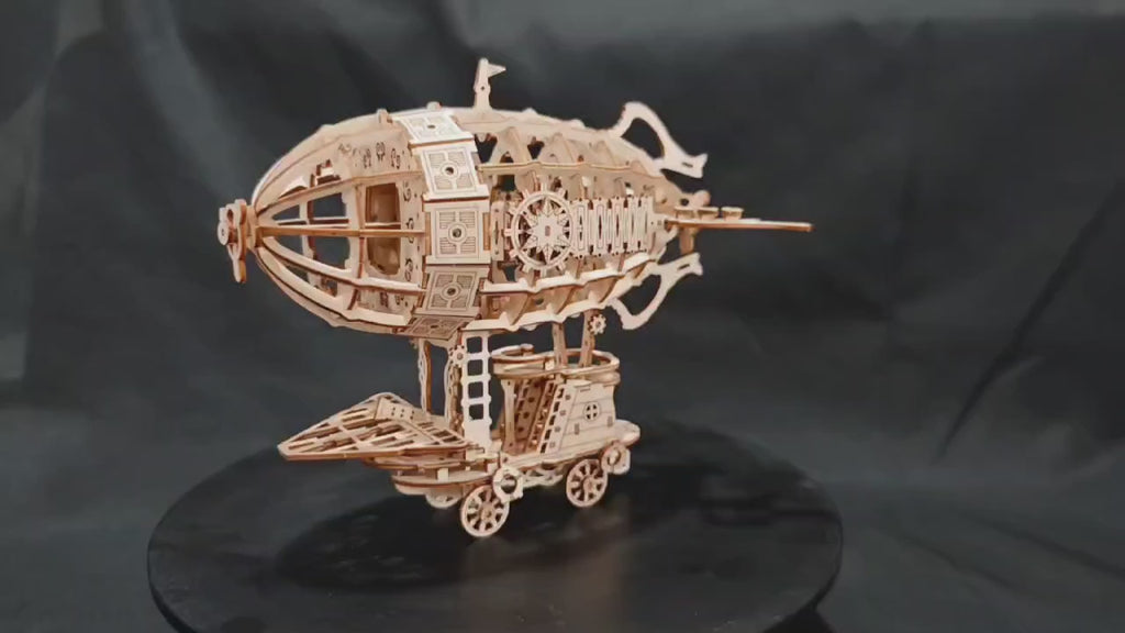 Dirigeable en bois, puzzle 3D à assembler – vidéo